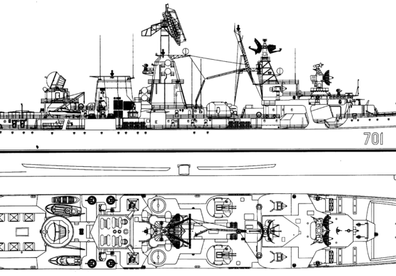 USSR cruiser Project 1134BF Berkut B Azov [Kara-class Cruiser] - drawings, dimensions, pictures